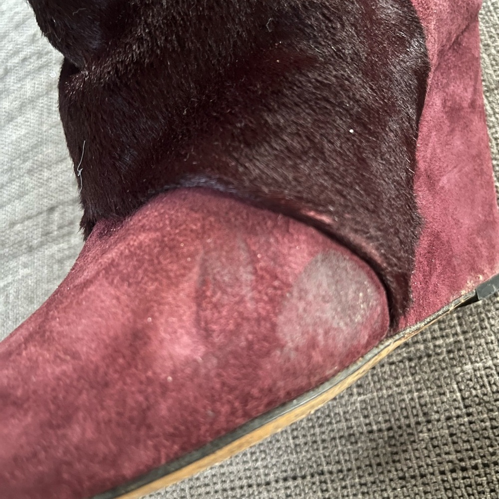 Isabel Marant Women’s Suede Fur Lazio Wedge Boots Sz 38 US Sz 7 - Picture 12 of 16